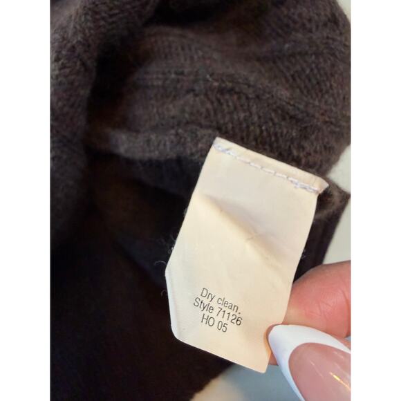 J.Crew Cable Knit Turtleneck Sweater Womens Large Chocolate Brown Winter Wool - Picture 15 of 15